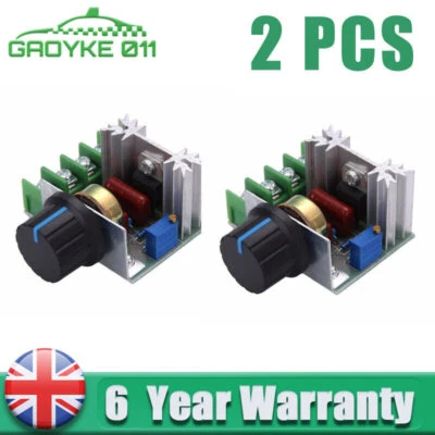 2PC 2000W AC 220V SCR Electronic Voltage Regulator Dimmer Motor Speed Controller - Image 1 of 4