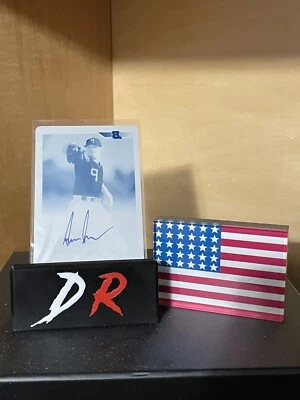 Aaron Shortridge, 2020 Bowman Heritage, Cyan Printing Plate Autograph, #92PA-ASH - Image 1 of 3