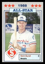1988 Jennings Southern League All-Stars Kevin Burrell #2 Memphis Chicks