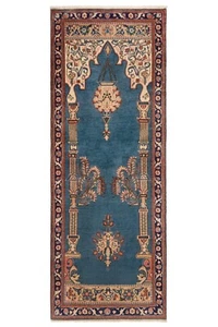 Sarough Tissé à la Main Tapis de Perse 200x76 cm-Orient, Tapis, D'Entrée, Bleu - Picture 1 of 11