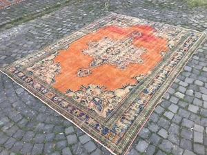Turkish Antique rug Bohemian Area rug Oushak rug Vintage Rug Handmade Wool rug - Picture 1 of 10