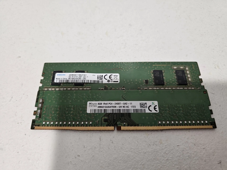 12 GB SAMSUNG SK HYNIX DDR4 2400T DIMM RAM DESKTOP MEMORY 8 GB + 4 GB MIXED LOT - Image 1 of 1