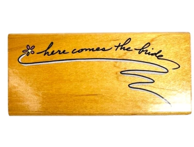 Vintage Stampendous Bridal March Here Comes The Bride Flower Rubber Stamp N090 - Image 1 of 4