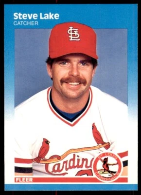 1987 Fleer Steve Lake B St. Louis Cardinals #300 - Image 1 of 2