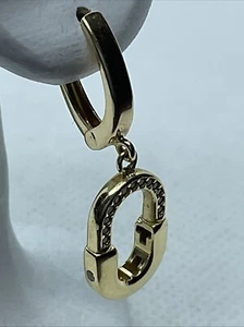 HANDMADE ELEGANT 18K (750) Yellow Gold White CZ CUSTOMIZED DROP DANGLE Earrings - Picture 1 of 19