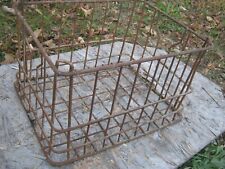 Vintage Unmarked Wire Metal Dairy Milk Crate 17.5" x 13 3/4" x 11 1/8"