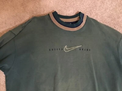 Sudadera De Colección Nike Thrashed Swoosh Travis Scott Cuadros Centrales EE. UU. Años 90 Verde Foto 1 de 4