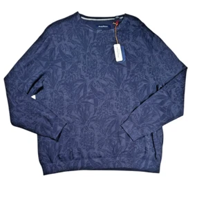 Tommy Bahama NWT Valverde Crew Tropical Print Ocean Deep Mens 3XL Sweater - Picture 1 of 7