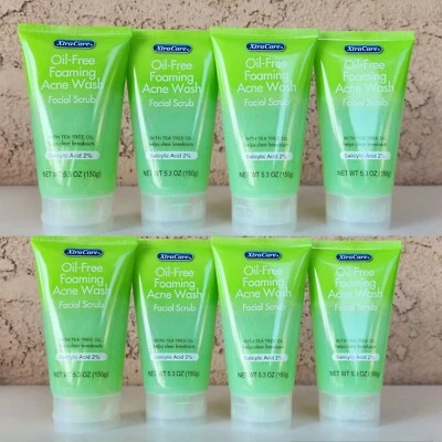 8 PK XTRACARE FOAMING ACNE FACIAL SCRUB TEA TREE OIL SALICYLIC ACID 2% 5.3OZ - Image 1 of 2