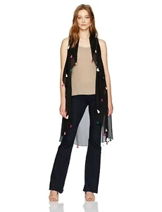 New Collection XIIX Convertible Black Summer Tassel Circle Wrap Vest $32 Tags - Picture 1 of 2