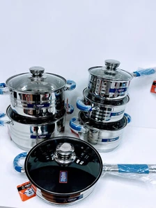 Hoffner Stainless Steel Pots Set - 12 Piece - Picture 1 of 5