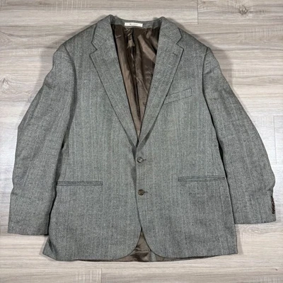 Vintage Chaps Ralph Lauren Herringbone Silk Wool Blend Blazer Jacket Size 50 X - Image 1 of 4