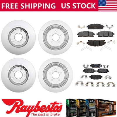 Kit de rotores de freno recubiertos traseros delanteros Quest 2011-2017 pastillas de cerámica Foto 1 de 4