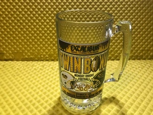 Excalibur Casino Twin Bowl Monday Knight Dec 14, 1992 Raiders Vs Dolphins Glass - Picture 1 of 11