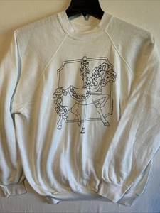 Vintage 90’s Sweatshirt Carousel Horse 1991 Paintables Crafting White Size XL - Picture 1 of 7