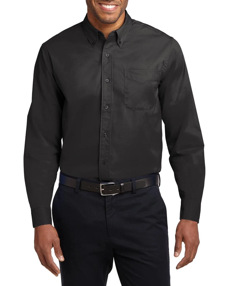 JustBlanks Men's Tall Comfortable Easy Care Long Sleeve Dress Shirt - JBTLS608 - Image 1 of 1