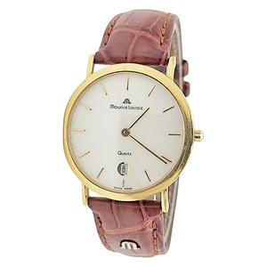 Orologio Uomo Maurice Lacroix 34mm Vintage Oro 18K con Cinturino Pelle Marrone. (2106) - Foto 1 di 16