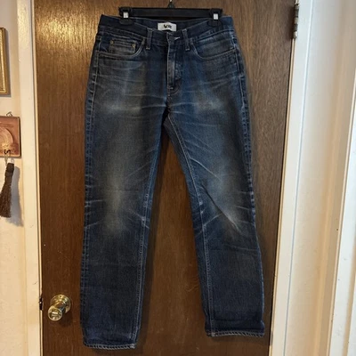 Vaqueros acne mujer desgastados rectos oscuros lavados talla 31 tiro medio Foto 1 de 4