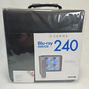 Black SANWA 240 Capacity DVD Case, Portable DVD Storage, Semi Rigid - Japan - Picture 1 of 6