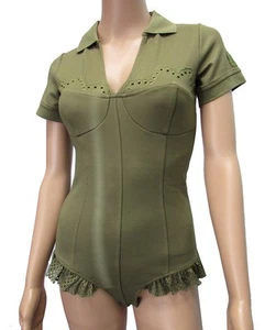 Fenty Puma By Rihanna Mujer Cuello Polo Body Camisa, Rama Oliva, XXS - Imagen 1 de 3