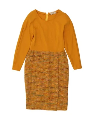 Vestido ceñido al cuerpo manga larga VALENTINO para mujer Reino Unido 12 medio amarillo manchado DN42 Foto 1 de 3