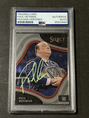 TARJETA AUTOGRAFIADA FIRMADA POR PAUL HEYMAN 2022 PANINI SELECT WWE CERTIFICADA PSA/ADN Foto 1 de 2