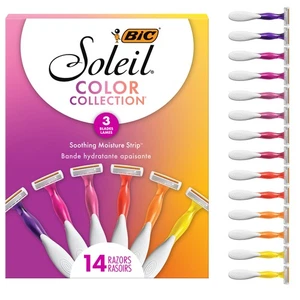 BIC Soleil Smooth Colors Damen Einwegrasierer, mit 3 Klingen, 14 Stück - Bild 1 von 8
