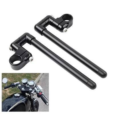 35MM Cafe Racer Bars 7/8" 22mm Motorcycle Universal Clip-On Handlebar Fork Tube - Image 1 of 4