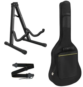 3pcs Guitar Accessories Kit - Gig Bag, Folding Stand, Adjustable Strap for Ac... - Picture 1 of 7