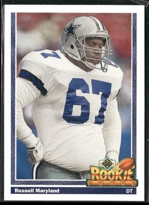 Russell Maryland 1991 Upper Deck #636b Dallas Cowboys - Image 1 of 2