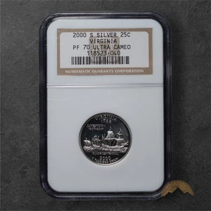 2000-S Proof Silver Virginia State Quarter 25C - NGC PF70 UCAM - San Fransisco - Picture 1 of 2