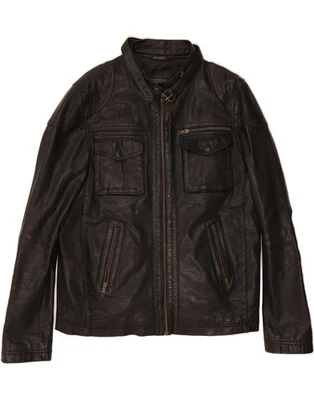 AVIATRIX Mens Leather Jacket UK 40 Large Black Leather AP10 - Image 1 of 4