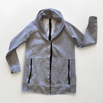 Lululemon Cardigan Fleece Jacket Sz 4 Womens Heather Grey Yin To My Yang Travel - Imagem 1 de 4