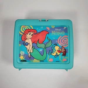 Vintage Thermos Disney's The Little Mermaid Plastic Lunch Box with Matching Ther - Picture 1 of 8