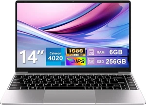 HUQPPQ 14 Zoll Laptop Celeron N4020 Prozessor 6GB RAM 256GB SSD WIN11 Laptops - Bild 1 von 9