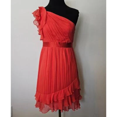 Usado en Excelente Condición Vestido de Cóctel Phoebe Couture Para Mujer 100% Seda Gasa Hombro Descubierto 2 Foto 1 de 4