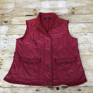 Chaleco Acolchado Talbots Rojo Cremallera Talla Mediana Pequeño Mujer’s - Imagen 1 de 12