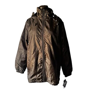 Totes Unisex braun Langarm Kapuze Reißverschluss vorne gefüttert Jacke Größe M - neu. - Bild 1 von 5