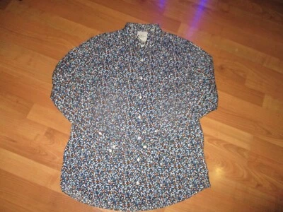 MENS BEN SHERMAN TAILORED SKINNY FIT PAISLEY FLORAL BUTTON DOWN SHIRT 16.5-34/35 - Изображение 1 из 2