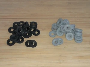 Trade Pack 50 Dinky Supertoy Square Tread Black & Grey Tyres 20mm O/D - Picture 1 of 4