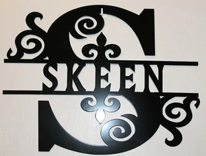 Monogram Door Hanger Personalized w Initial and Name Plasma Metal Wall Art - Picture 1 of 2