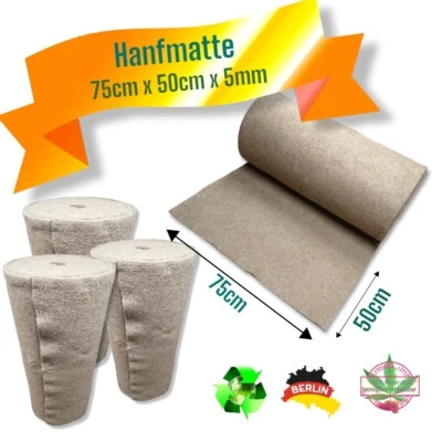 ZUGESCHNITTEN DURCH TIERBEDARF JEMIKE® Hanfmatte 75cm x 50cm x 5mm für Stall, Behausung, Gehege, Unterlage, Einstreu