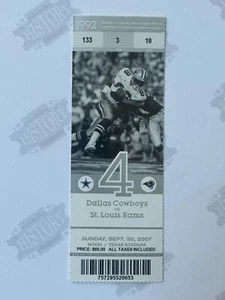 2007 St Louis Rams at Dallas Cowboys Ticket 9/30/07 Tony Romo 4 TDs - Picture 1 of 1