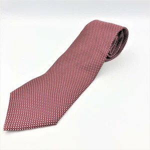 Tommy Hilfiger Red White Blue Contrast Pattern 100% Silk Neck Tie - Made in USA! - Picture 1 of 10