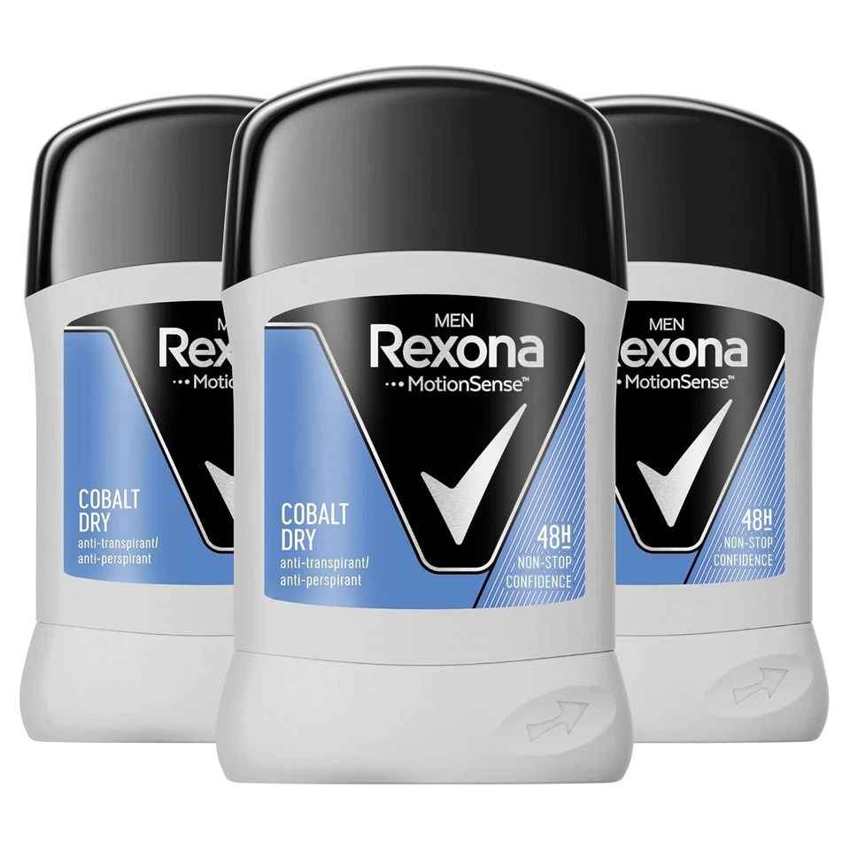 3x Rexona Men Deo Stick Cobalt Dry Anti-Transpirant 48 Stunden Schutz - Bild 1 von 1