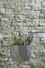 Hanging Basket Fibre Clay Grey Pot Planter Garden Home Outdoor - Grey - 2448