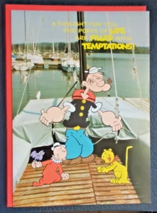 Tarjeta de felicitación Gibson vintage Popeye The Sailor Man = A Thought For You... LSA-5 - Imagen 1 de 5