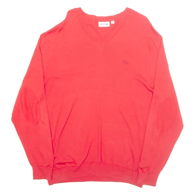 Jersey para mujer LACOSTE rojo cuello en V tejido ajustado 3XL Foto 1 de 4