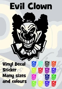 Scary Evil Clown Vinyl Transfer Sticker Decal Car Wall Laptop Window Motorbike - Picture 1 of 16