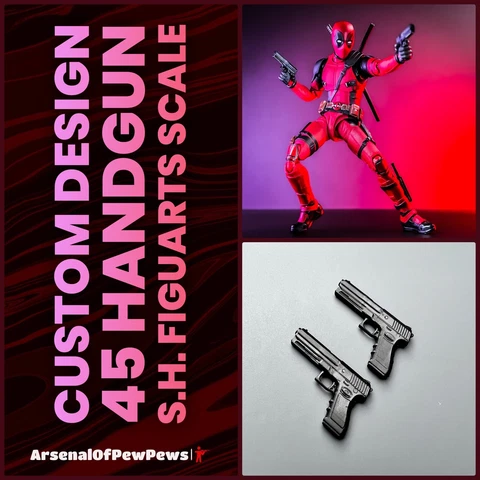 S.H. Figuarts Scale “Custom Design” 45 handguns  (Lot x2) - Deadpool 3D Printed Cover